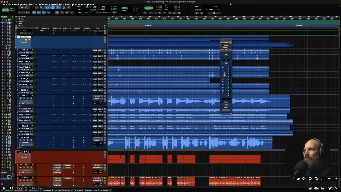 A Control Room live mix session in progress